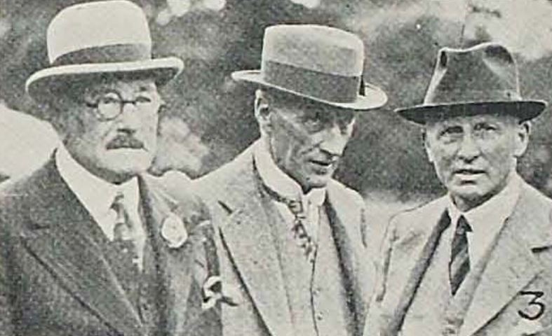 'Ald. C. H. Margrett, C.B.E., Mr. R. O. Seacome, and Councillor E. W. Garland<br><small><i>Cheltenham Chronicle and Gloucestershire Graphic</i> 9 July 1938</small>