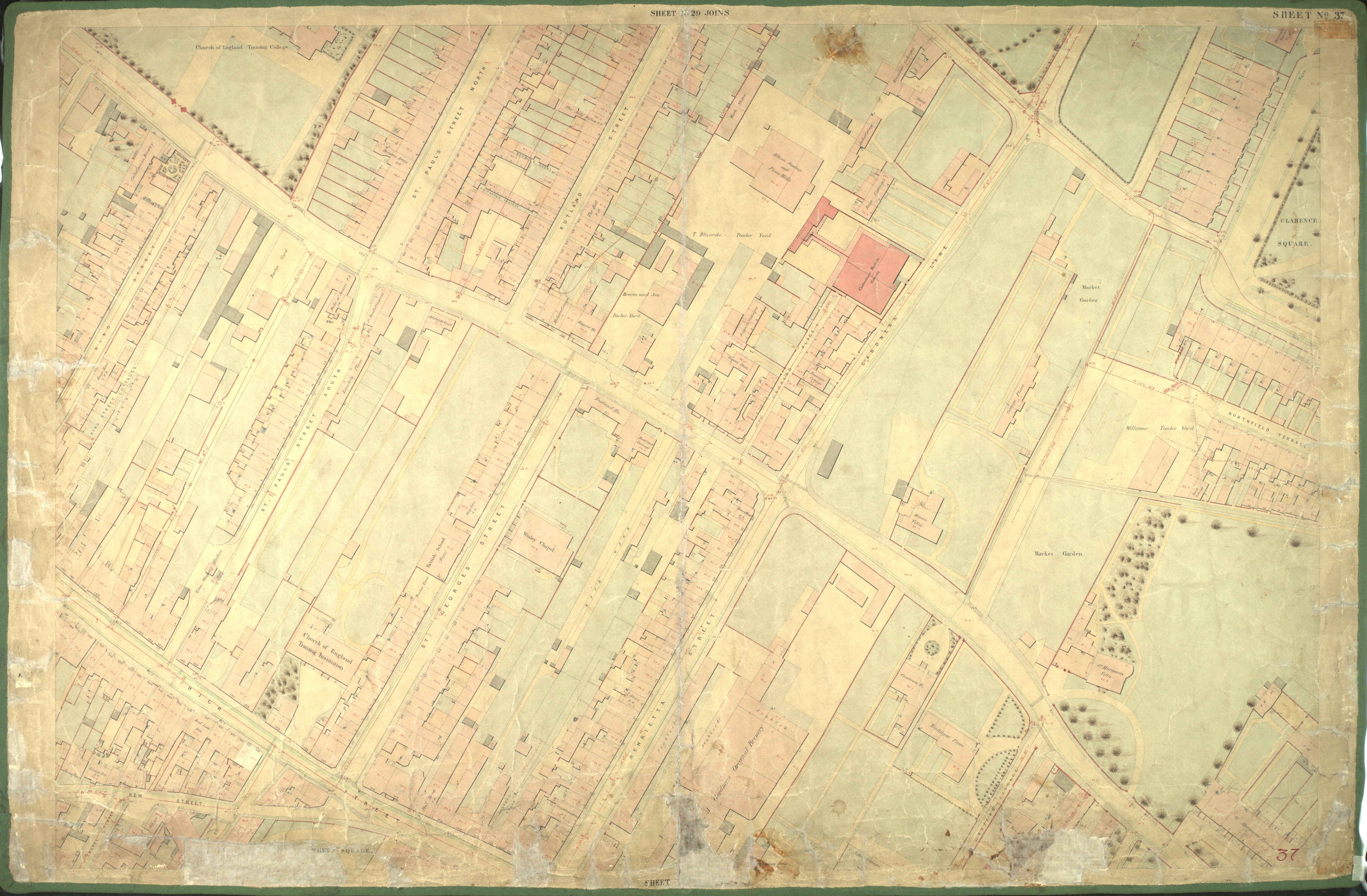 Old Maps Of Cheltenham Cheltenham Old Town Survey 1855-7