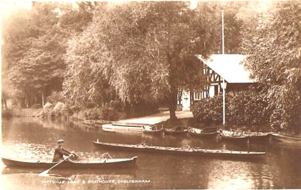 Rowing near the boat house (1890s) on the West Lake