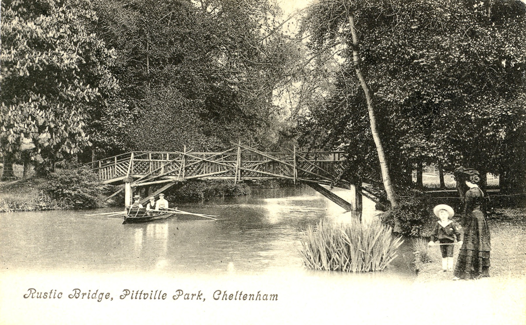  Three men and a rustic bridge (1908)