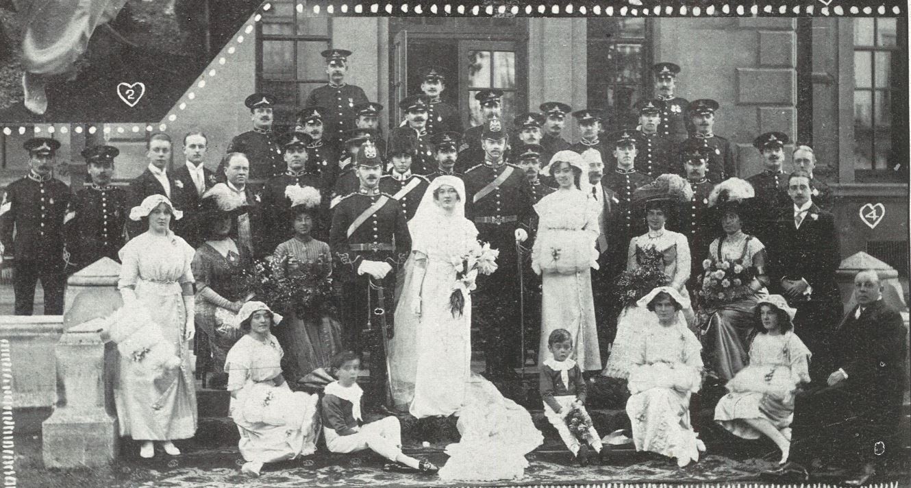 The stylish trappings of a military wedding in 1911<br><small><i>Cheltenham Chronicle and Gloucestershire Graphic</i> 7 October 1911</small>