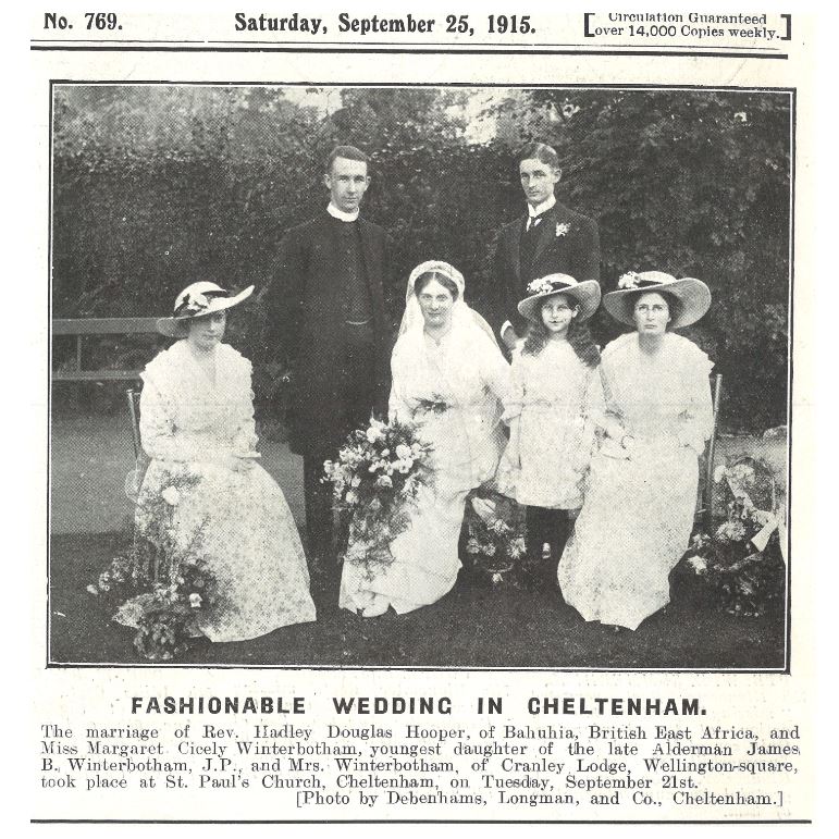 This time round, a more restrained wartime Winterbotham wedding<br><small><i>Cheltenham Chronicle and Gloucestershire Graphic</i> 20 February 1915</small>