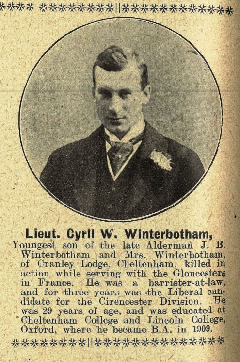 <small><i>Supplement</i> to the <i>Cheltenham Chronicle</i>23 September 1916</small>