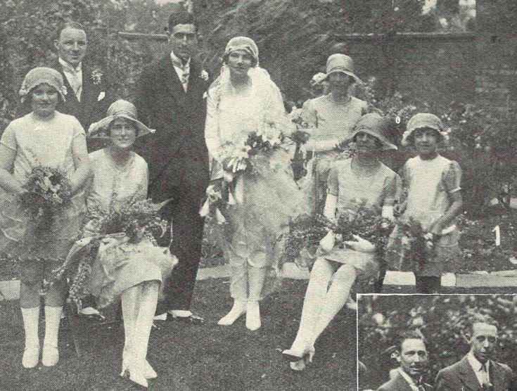 And cloche hats galore at Marjorie Silk's flapper wedding<br><small><i>Cheltenham Chronicle and Gloucestershire Graphic</i> 16 June 1926</small>