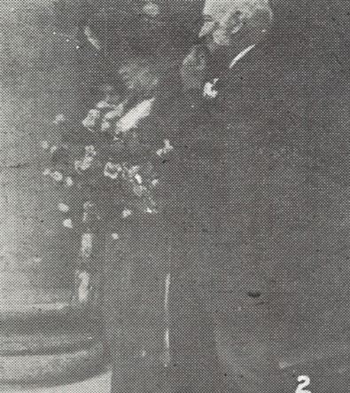 Lady Kinsale, mother of the bride, with James Batten Winterbotham at Reginald Winterbotham's wedding<br><small><i>Supplement</i> to the <i>Cheltenham Chronicle</i> 9 December 1911</small>