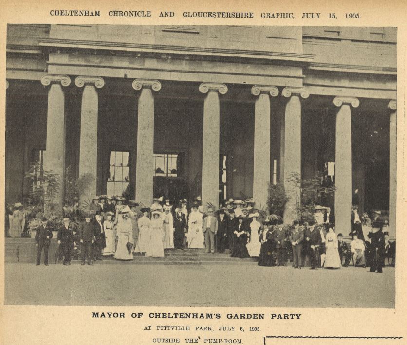 Each year there was a group shot, and 1905 is no exception.<br>Over 1,200 invitations were accepted, so some are out of shot.<br><small><i>Cheltenham Chronicle and Gloucestershire Graphic</i> 15 July 1905</small>