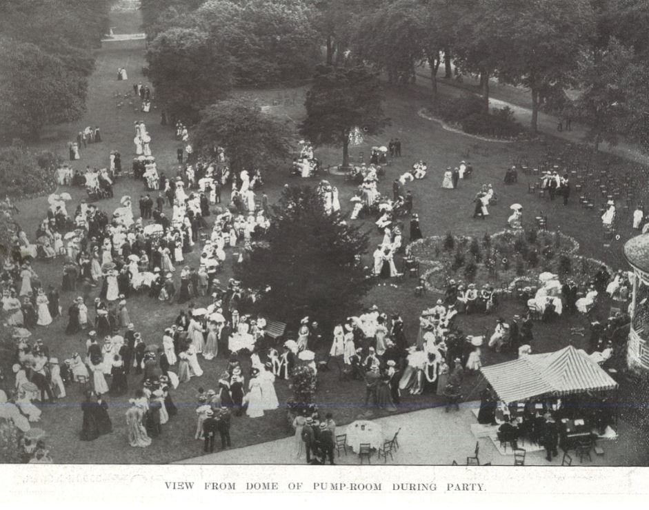 The traditional aerial shot of the Mayor's Garden Party, this time from 1908.<br>Where's Wally?<br><small><i>Cheltenham Chronicle and Gloucestershire Graphic</i> 27 June 1908</small>