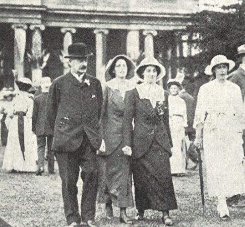 Promenading in front of the Pump Room in early July 1914, a week after the assassination<br>of Archduke Franz Ferdinand, but before war was declared in Europe<br><small><i>Cheltenham Chronicle and Gloucestershire Graphic</i> 11 July 1914</small>