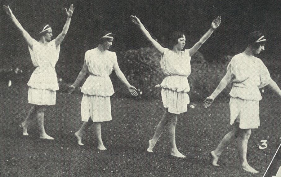 'A Grecian Dance'<br>Hmmm - not great dancers, those Greeks, then?<br><small><i>Cheltenham Chronicle and Gloucestershire Graphic</i> 24 July 1926</small>