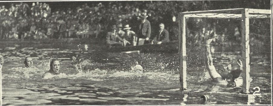 'A goal to the Olympic Team in the polo match.<br>Turk just fails to keep a hot one out in the corner of the goal'<br><small><i>Cheltenham Chronicle and Gloucestershire Graphic</i> 9 May 1931</small>'<br><small><i>Cheltenham Chronicle and Gloucestershire Graphic</i> 9 May 1931</small>