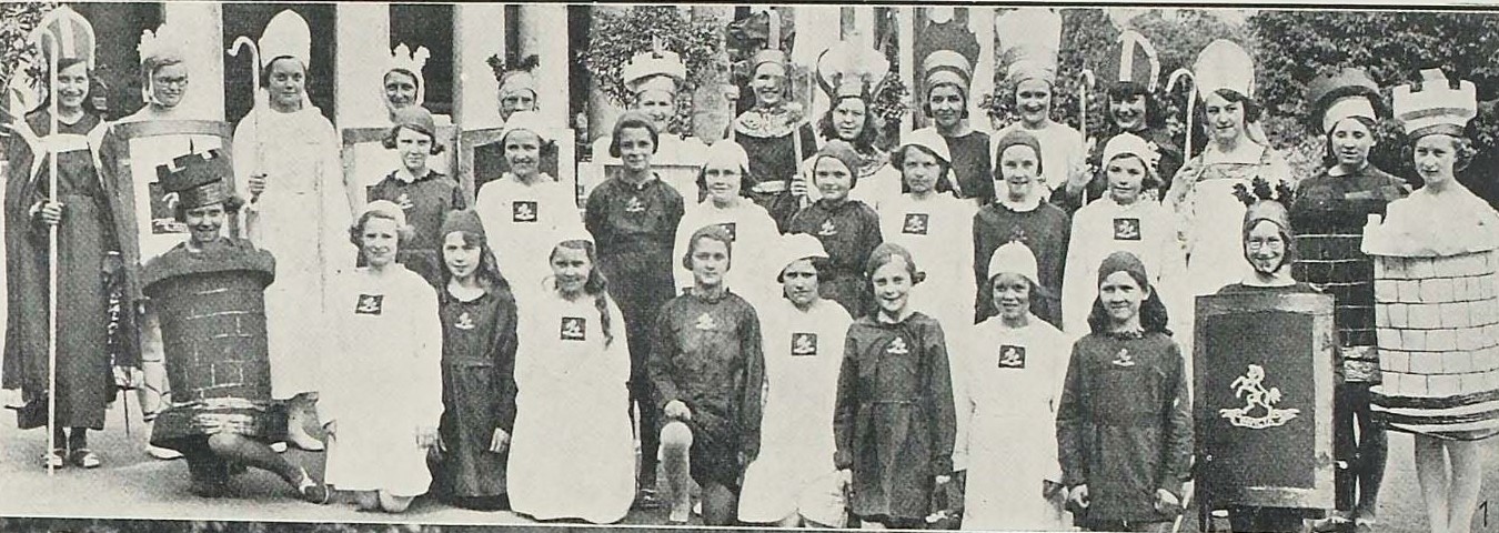 'Central School girls, who took part in two games of living chess'<br><small><i>Cheltenham Chronicle and Gloucestershire Graphic</i> 9 July 1938</small>