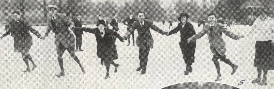 'A merry crowd skating together'<br><small><i>Supplement</i> to the <i>Cheltenham Chronicle</i> 3 February 1917</small>