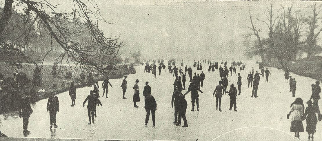 'General view of the skating from the ornamental bridge'<br><small><i>Supplement</i> to the <i>Cheltenham Chronicle</i> 22 February 1919</small>