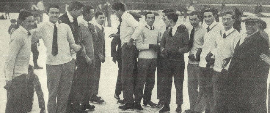 'A party of Dean Close School boys. Many of these were very good skaters.'<br><small><i>Supplement</i> to the <i>Cheltenham Chronicle</i> 12 December 1925</small>