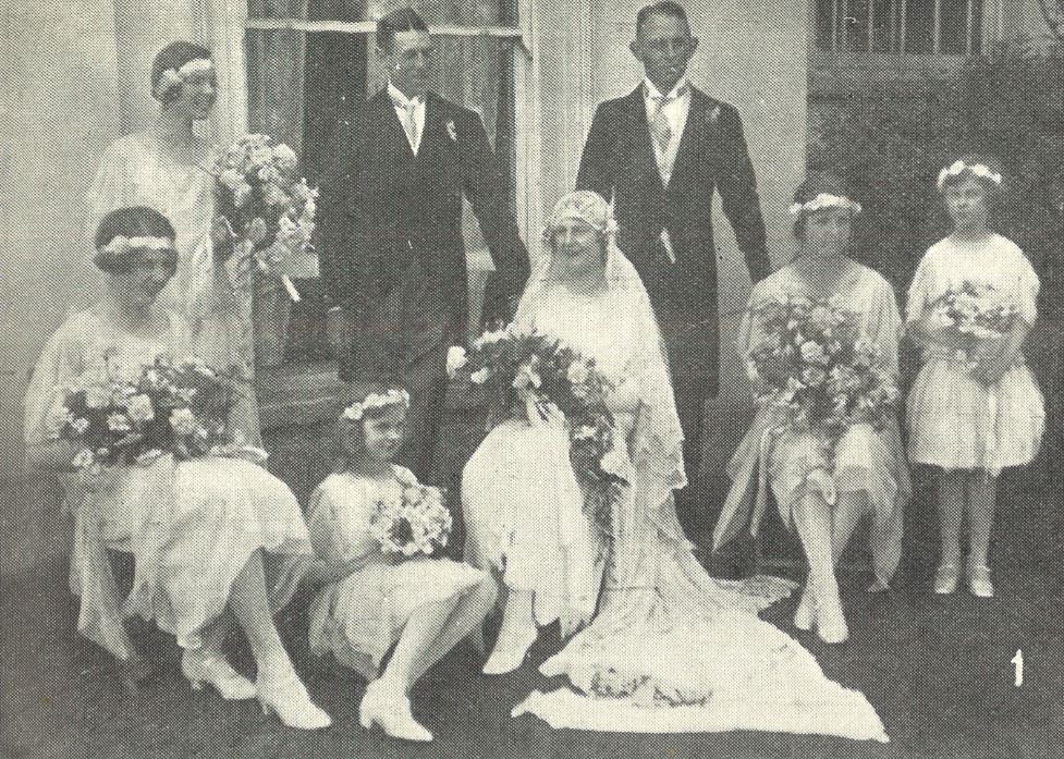A typical 1920s society wedding for Elsie Grant<br><small><i>Cheltenham Chronicle and Gloucestershire Graphic</i> 13 June 1925</small>